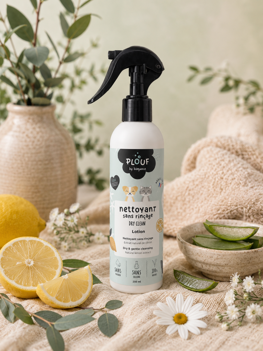 Lotion nettoyante sans rinçage - PLOUF